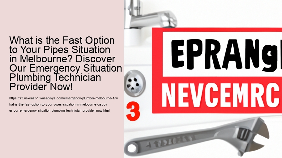 What is the Fast Option to Your Pipes Situation in Melbourne? Discover Our Emergency Situation Plumbing Technician Provider Now!