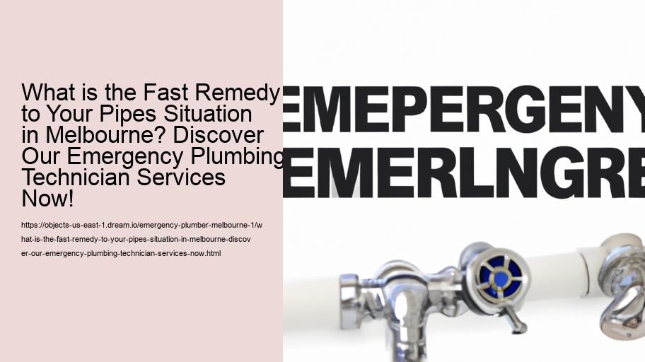 What is the Fast Remedy to Your Pipes Situation in Melbourne? Discover Our Emergency Plumbing Technician Services Now!