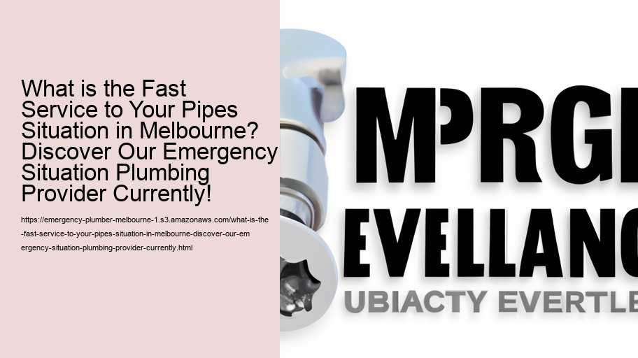 What is the Fast Service to Your Pipes Situation in Melbourne? Discover Our Emergency Situation Plumbing Provider Currently!