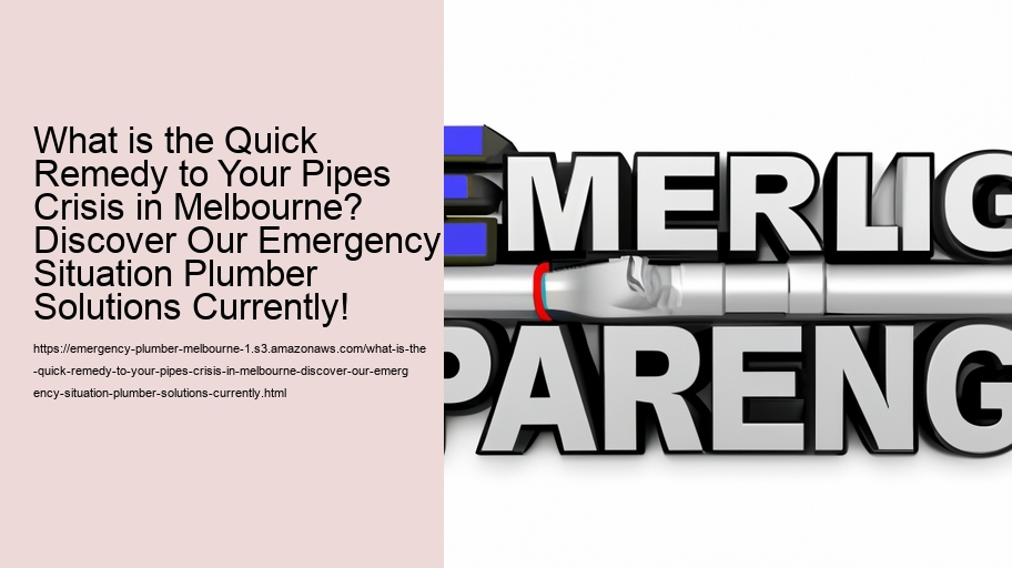 What is the Quick Remedy to Your Pipes Crisis in Melbourne? Discover Our Emergency Situation Plumber Solutions Currently!