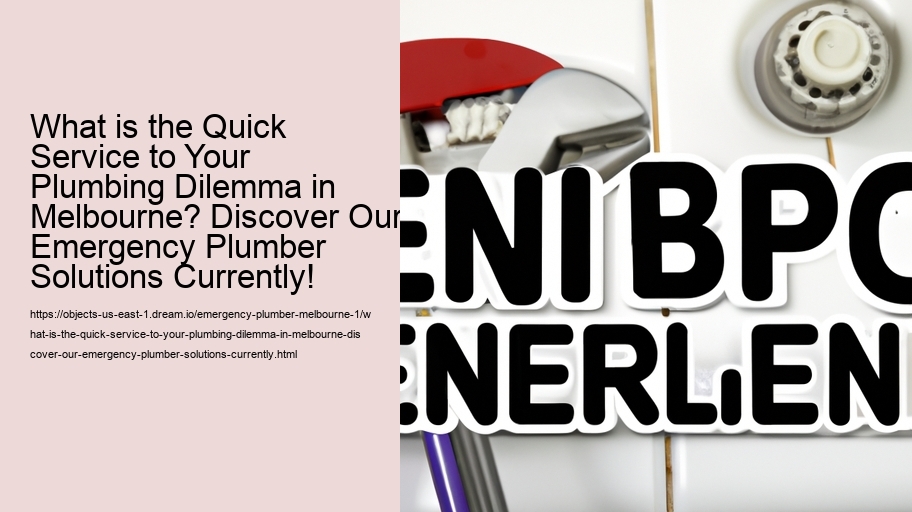 What is the Quick Service to Your Plumbing Dilemma in Melbourne? Discover Our Emergency Plumber Solutions Currently!