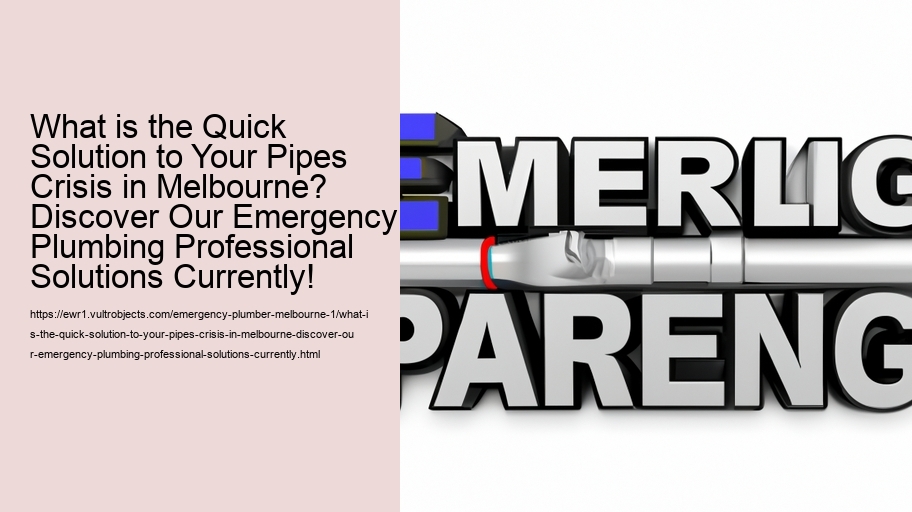 What is the Quick Solution to Your Pipes Crisis in Melbourne? Discover Our Emergency Plumbing Professional Solutions Currently!