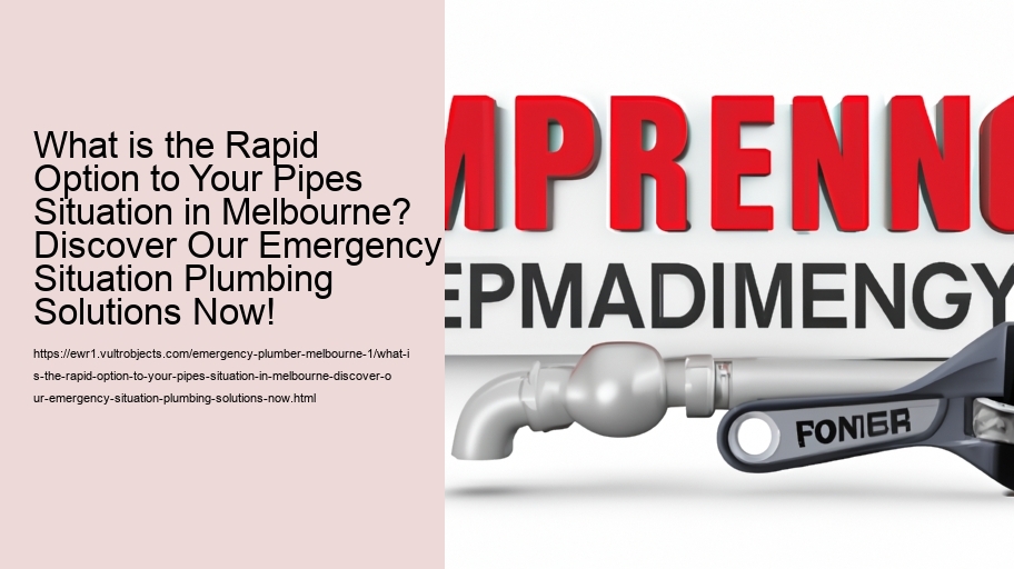What is the Rapid Option to Your Pipes Situation in Melbourne? Discover Our Emergency Situation Plumbing Solutions Now!