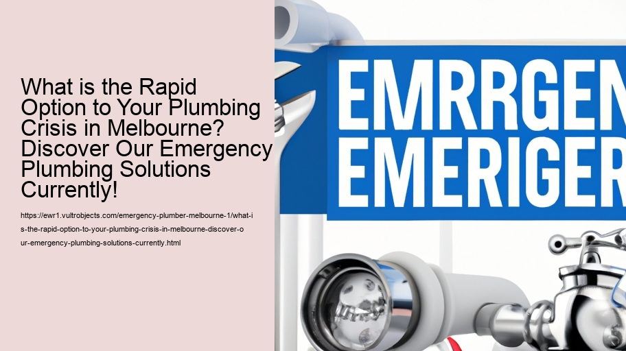What is the Rapid Option to Your Plumbing Crisis in Melbourne? Discover Our Emergency Plumbing Solutions Currently!