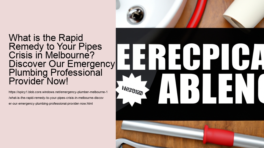 What is the Rapid Remedy to Your Pipes Crisis in Melbourne? Discover Our Emergency Plumbing Professional Provider Now!