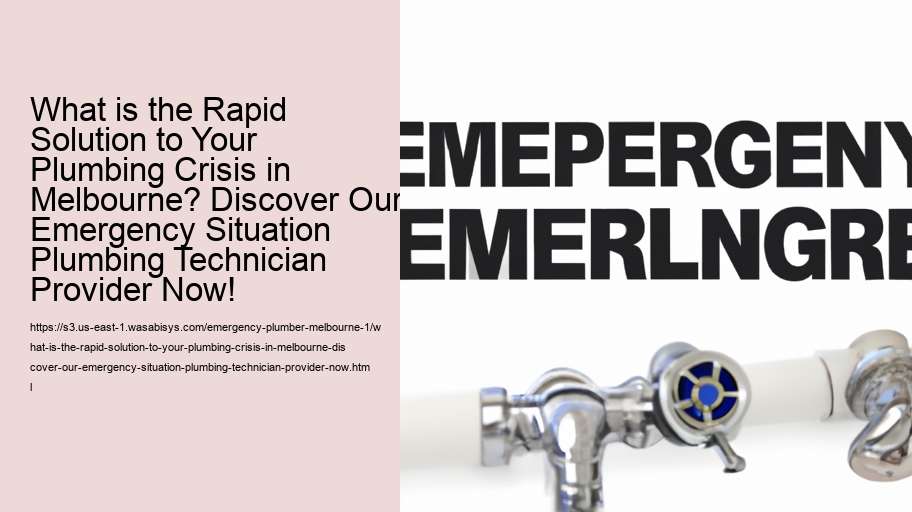 What is the Rapid Solution to Your Plumbing Crisis in Melbourne? Discover Our Emergency Situation Plumbing Technician Provider Now!